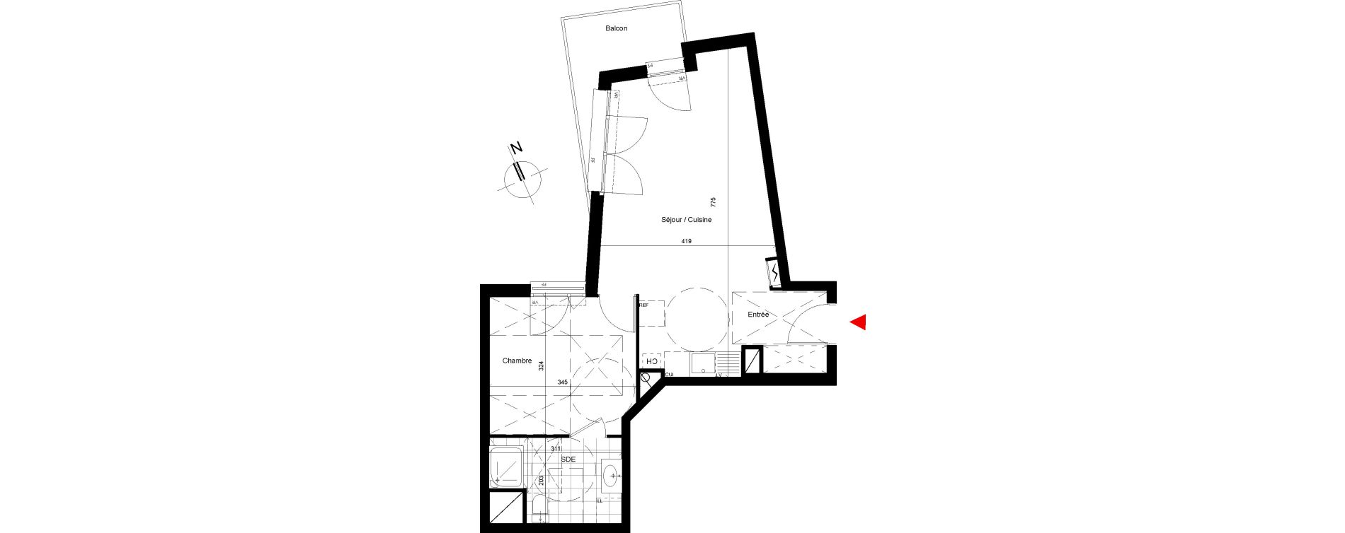 Appartement T2 de 44,67 m2 à Villemomble Centre