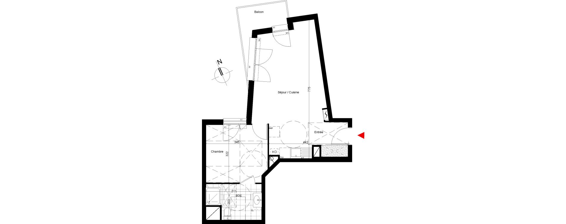 Appartement T2 de 44,67 m2 &agrave; Villemomble Centre