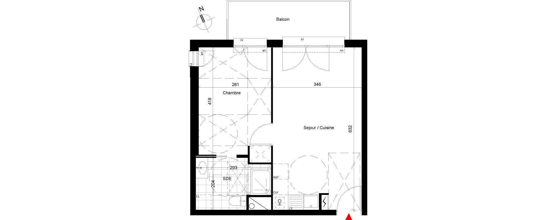Appartement T2 de 38,79 m2 &agrave; Villemomble Centre