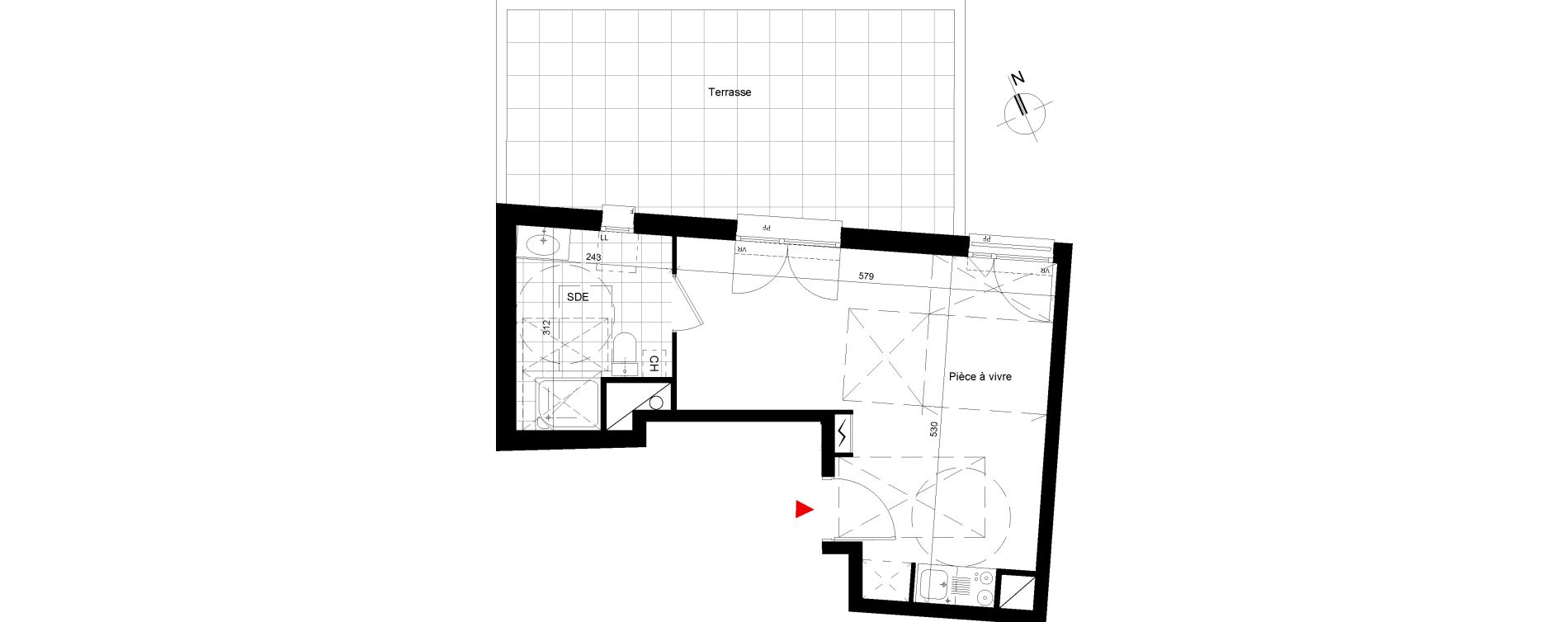 Appartement T1 de 28,71 m2 &agrave; Villemomble Centre