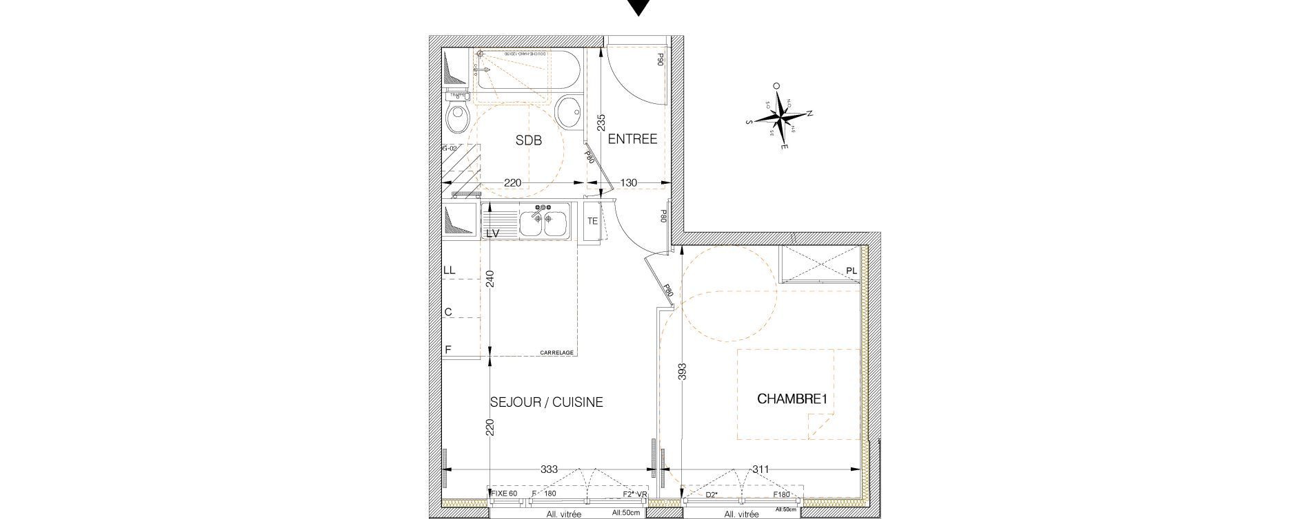 Appartement T2 de 34,87 m2 &agrave; Villemomble L orangerie