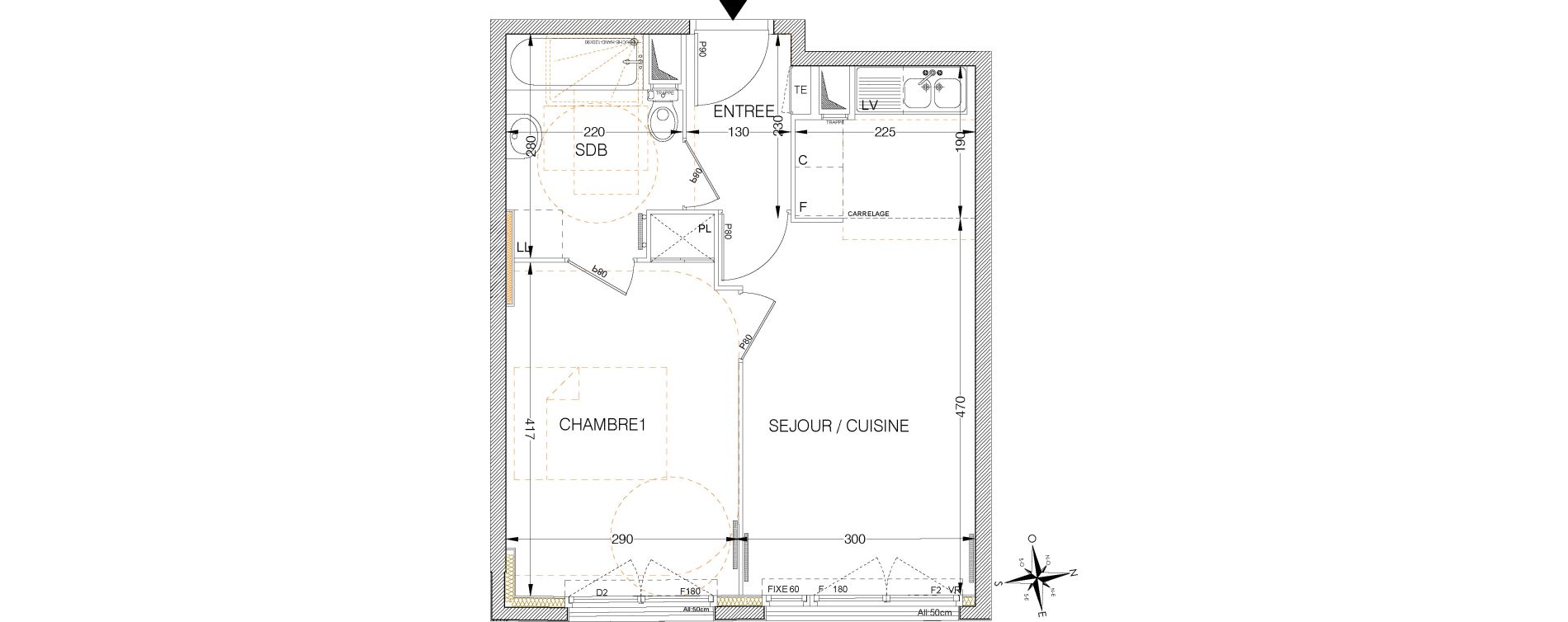 Appartement T2 de 38,36 m2 &agrave; Villemomble L orangerie
