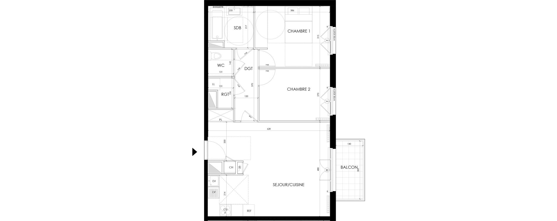 Appartement T3 de 64,86 m2 &agrave; Villemomble Centre