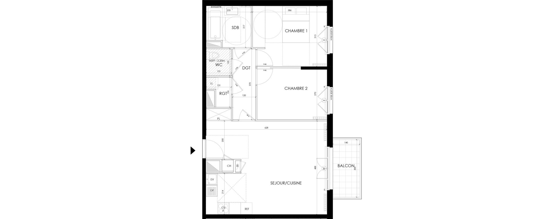 Appartement T3 de 64,86 m2 &agrave; Villemomble Centre