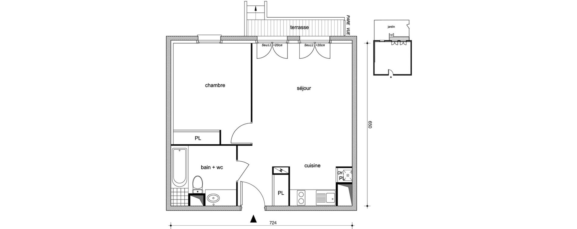 Appartement T2 de 44,85 m2 &agrave; Villemomble Centre