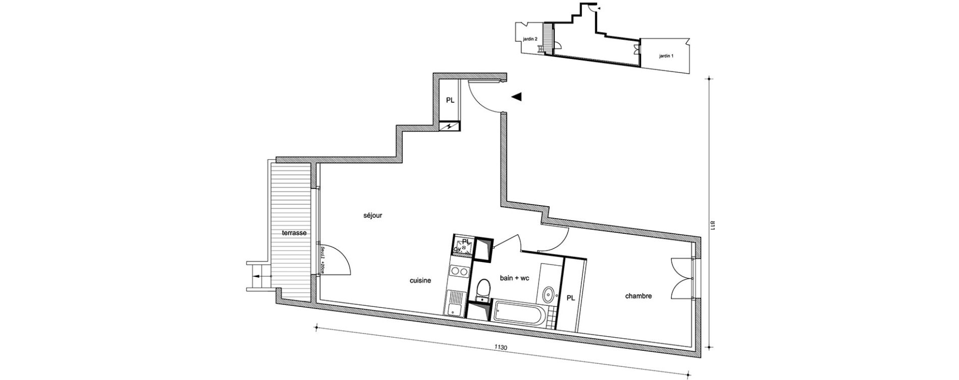 Appartement T2 de 47,45 m2 &agrave; Villemomble Centre