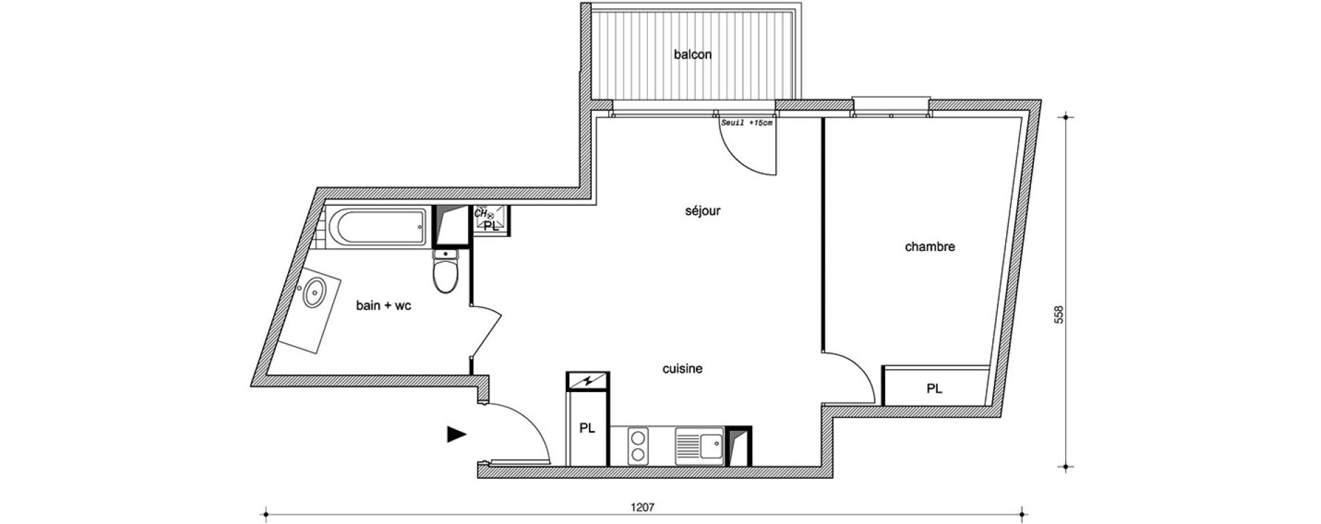Appartement T2 de 47,60 m2 &agrave; Villemomble Centre