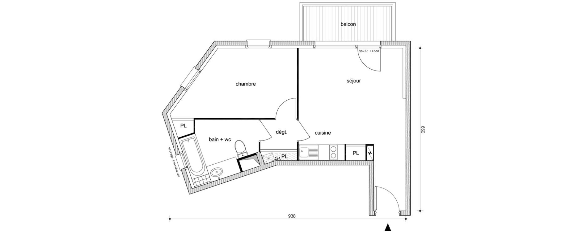 Appartement T2 de 42,00 m2 &agrave; Villemomble Centre