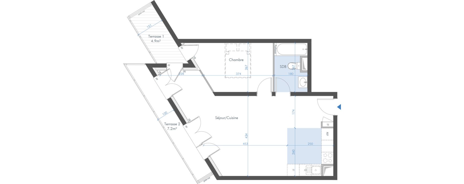 Appartement T2 de 49,50 m2 &agrave; Villemomble Trois fr&egrave;res - mermoz