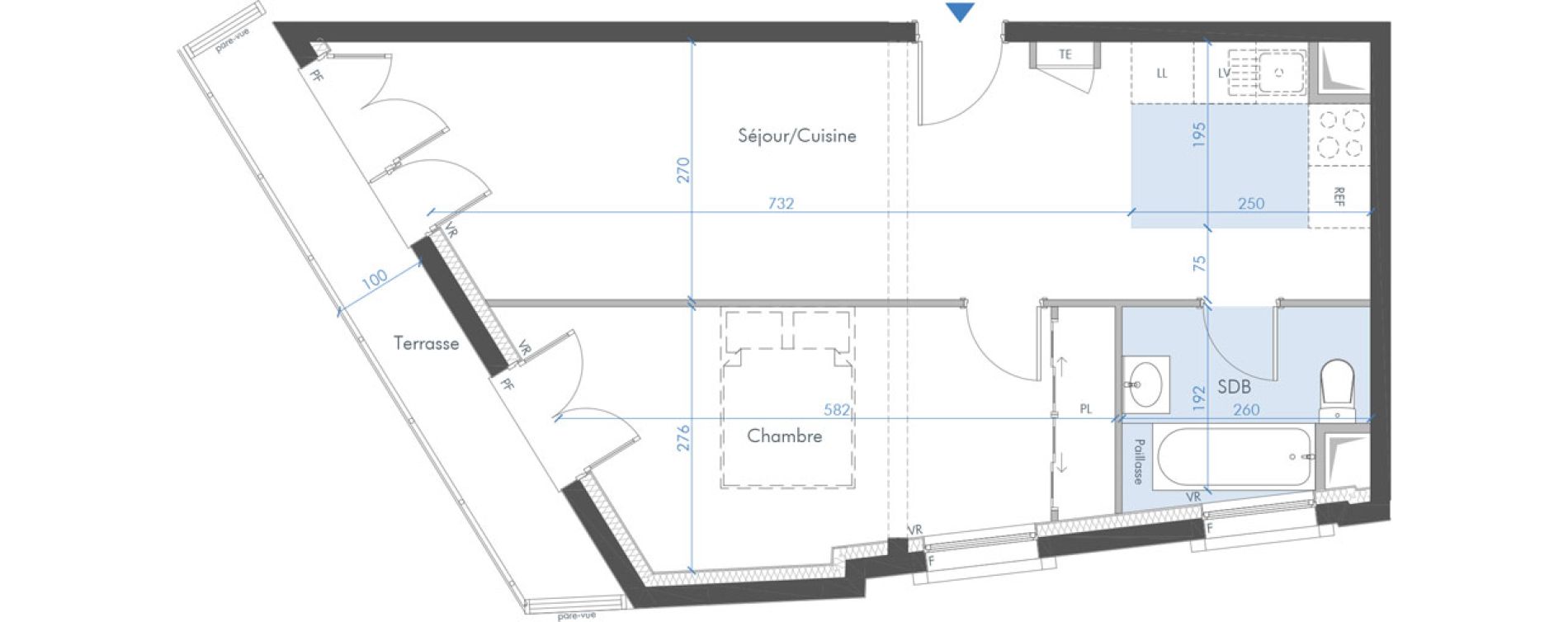 Appartement T2 de 45,80 m2 &agrave; Villemomble Trois fr&egrave;res - mermoz