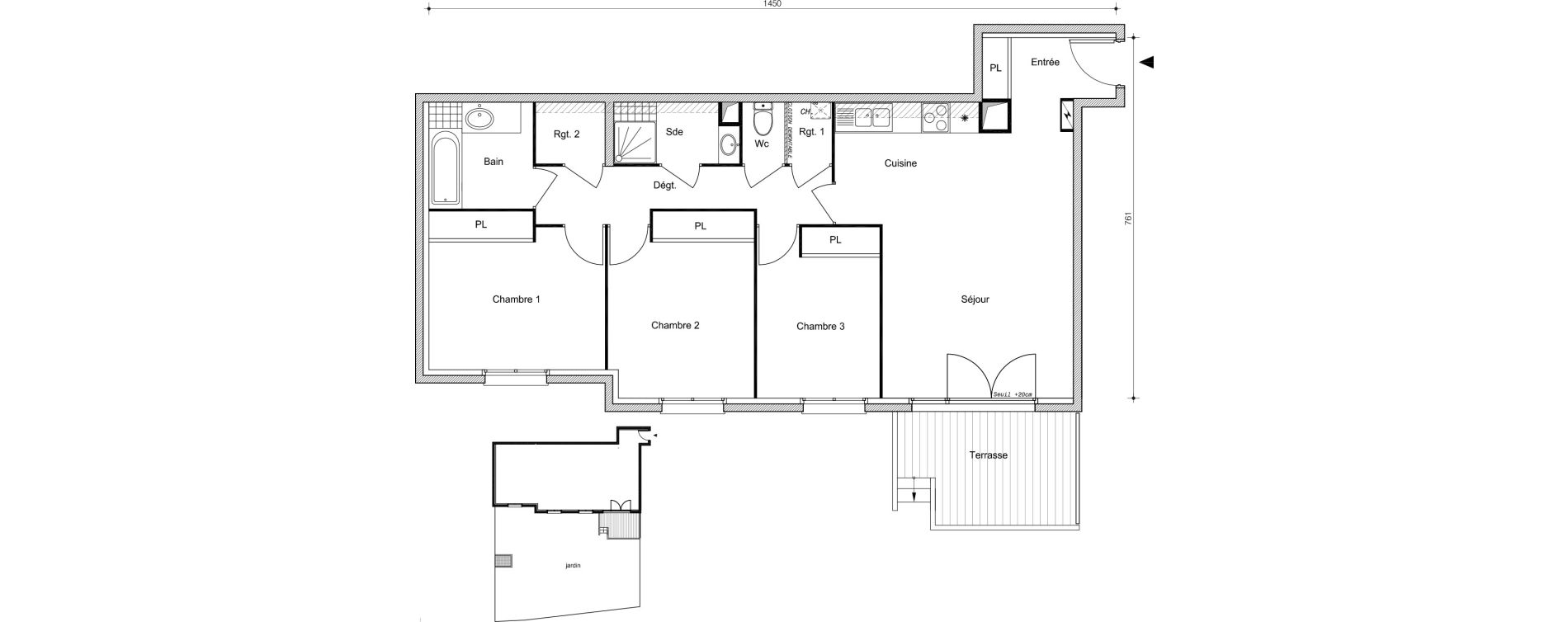 Appartement T4 de 83,30 m2 &agrave; Villemomble Centre