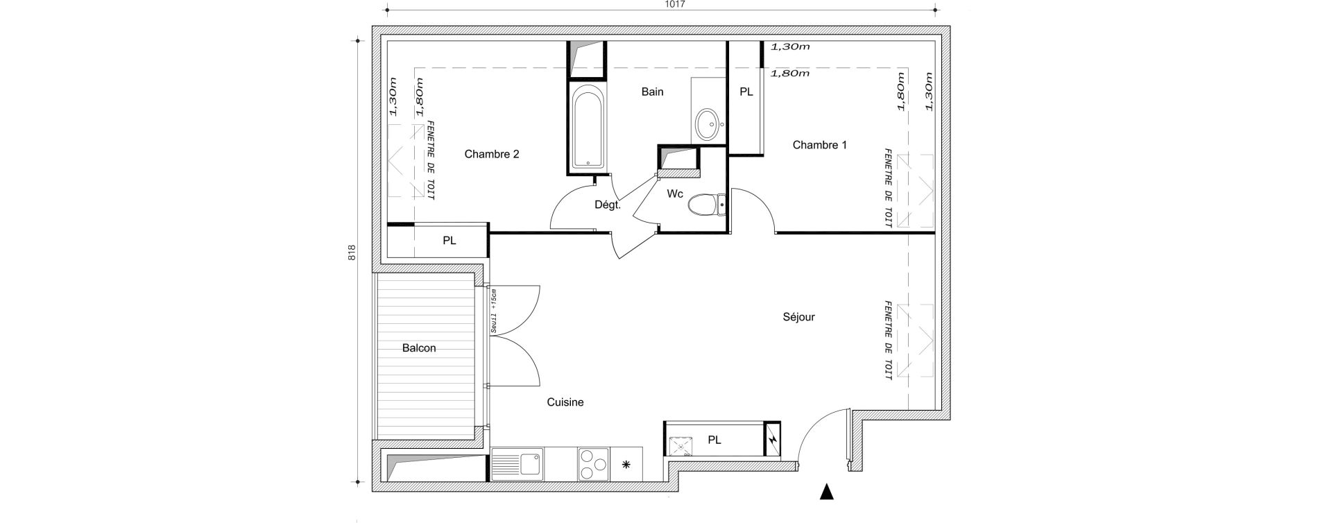 Appartement T3 de 59,85 m2 &agrave; Villemomble Centre