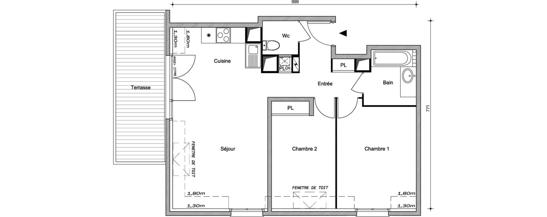 Appartement T3 de 62,75 m2 &agrave; Villemomble Centre