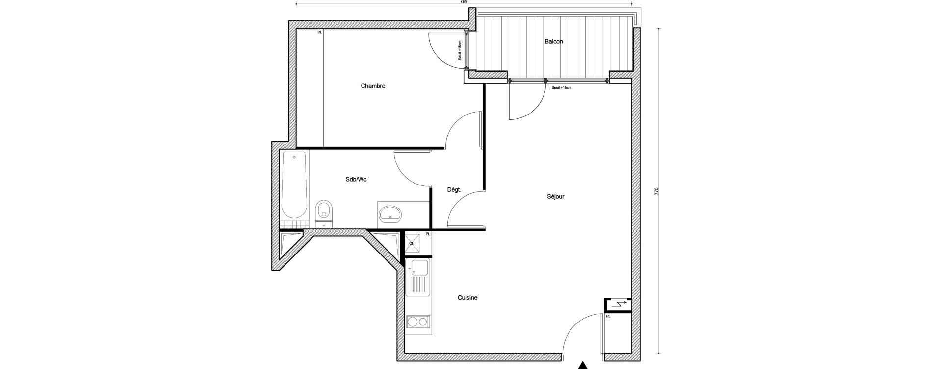 Appartement T2 de 48,94 m2 &agrave; Villemomble Centre
