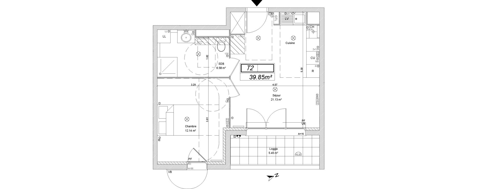 Appartement T2 de 39,85 m2 &agrave; Villepinte Vert galant