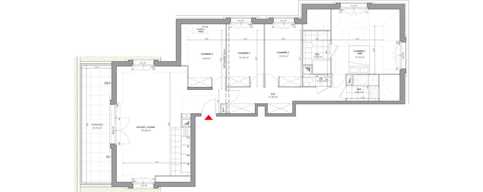 Appartement T5 de 104,48 m2 &agrave; Villepinte Mairie