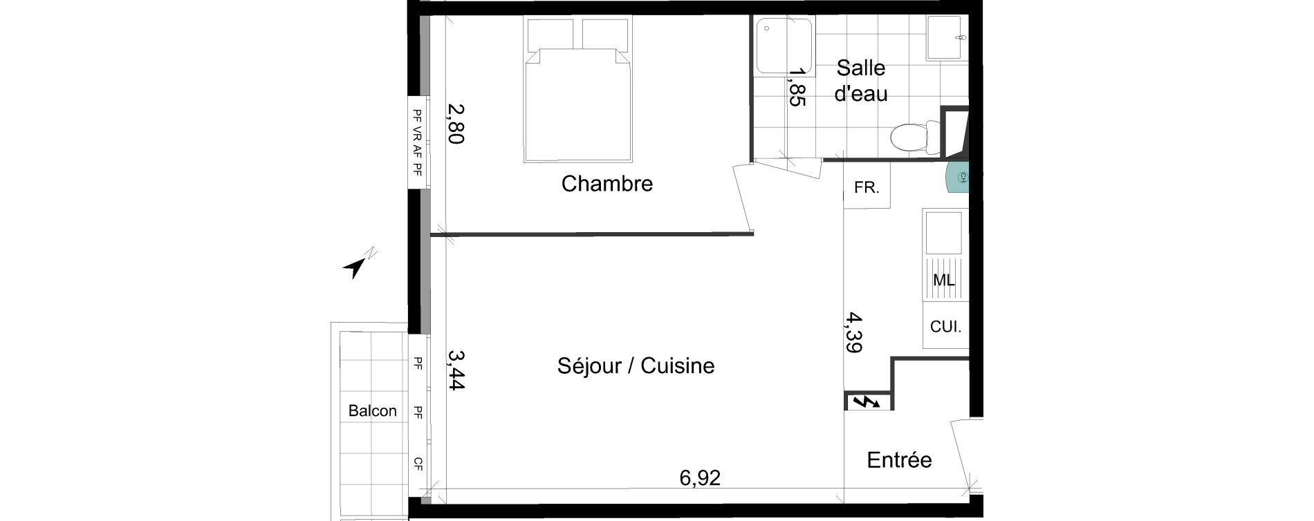 Appartement T2 de 43,86 m2 &agrave; Villepinte Vert galant