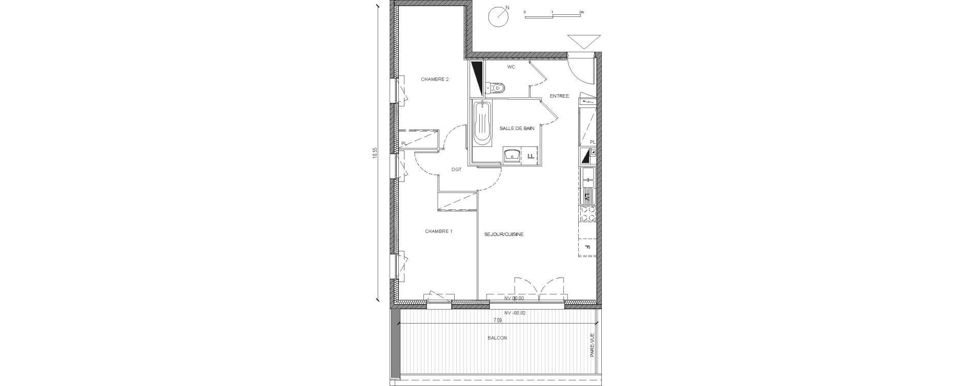 Appartement T3 de 62,36 m2 &agrave; Villepinte Hopital