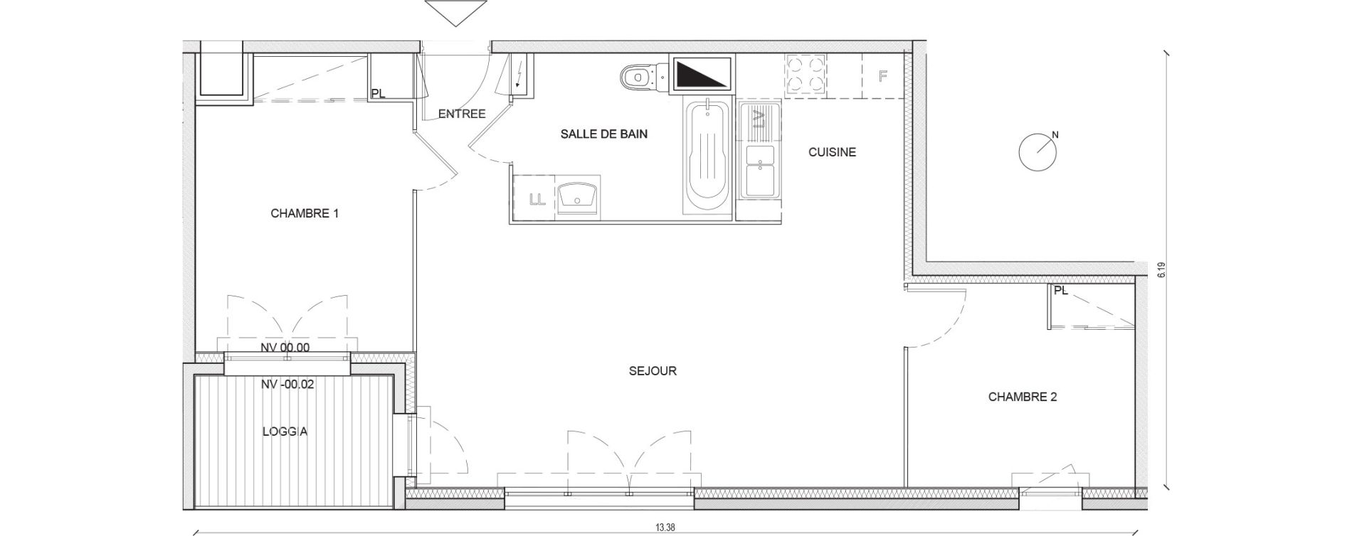 Appartement T3 de 63,04 m2 &agrave; Villepinte Hopital