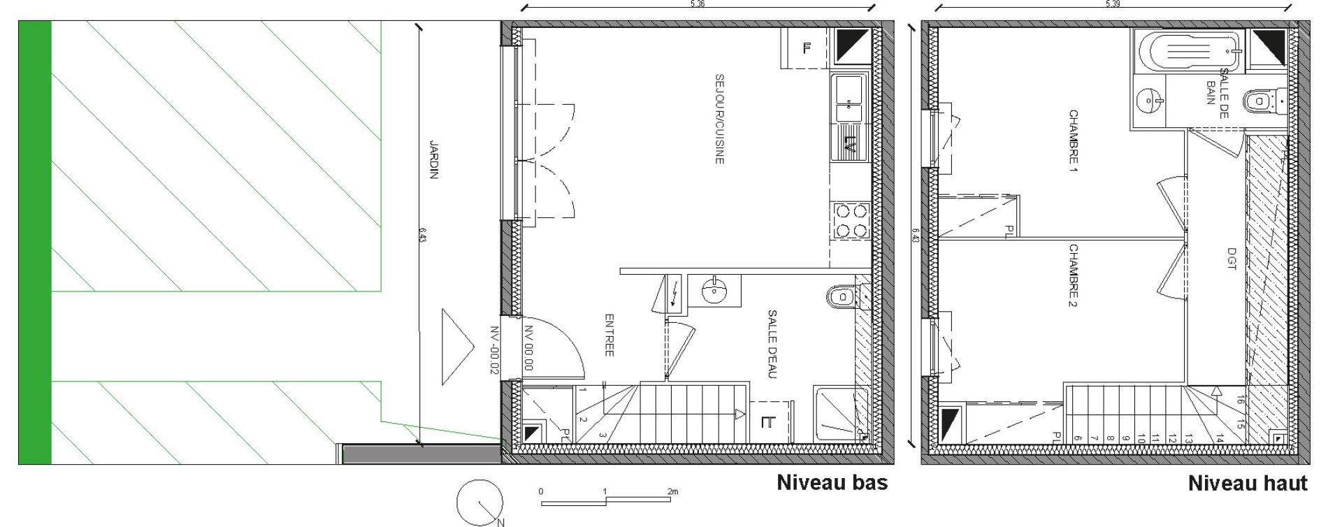 Duplex T3 de 61,50 m2 &agrave; Villepinte Hopital