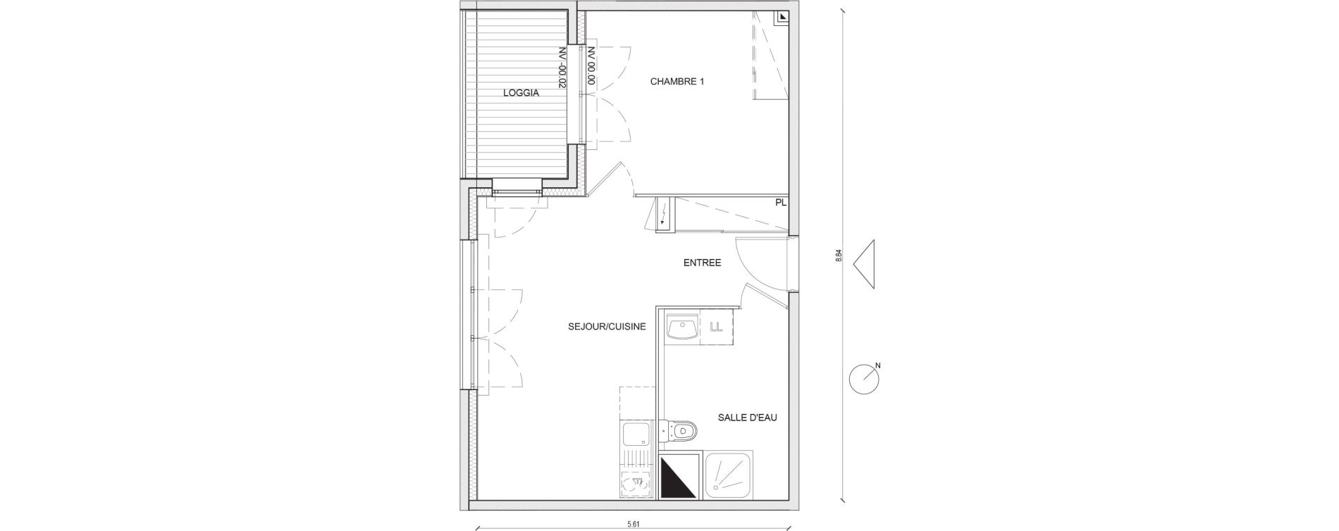 Appartement T2 de 41,66 m2 &agrave; Villepinte Hopital