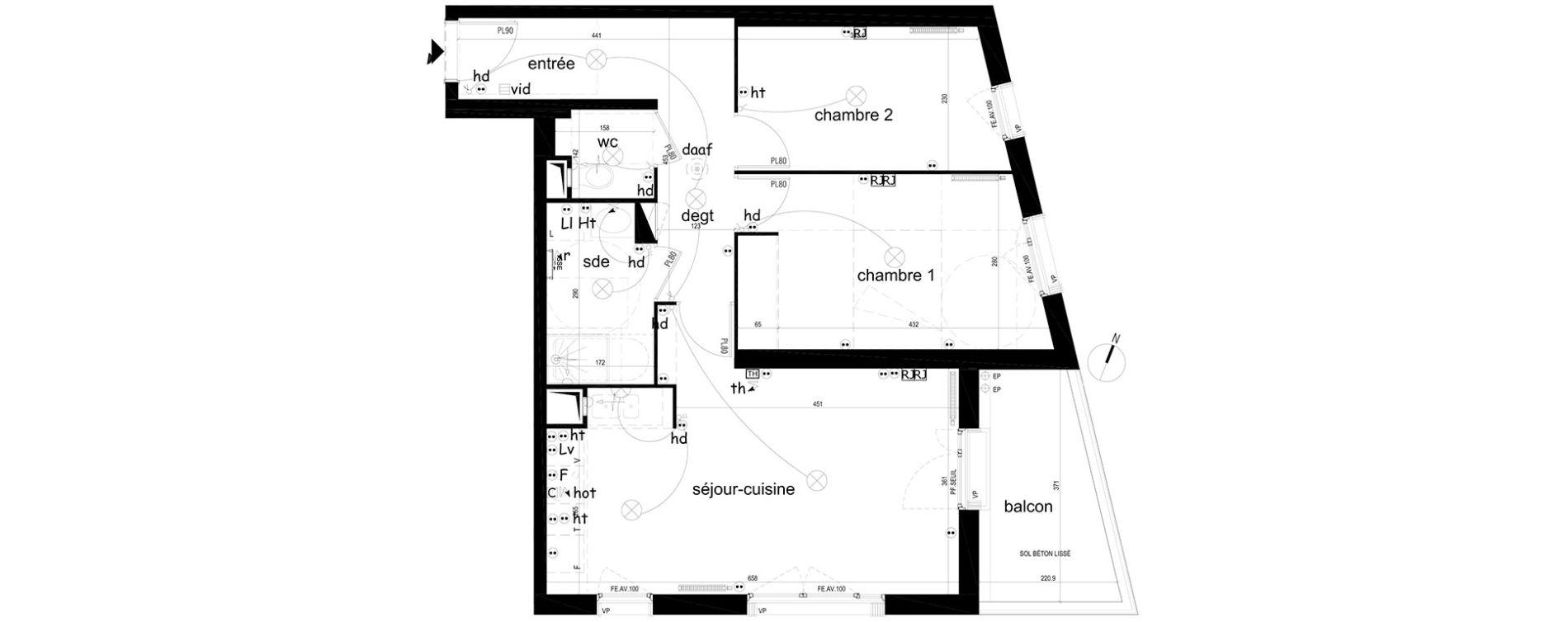 Appartement T3 de 63,10 m2 &agrave; Villepinte La p&eacute;pini&egrave;re