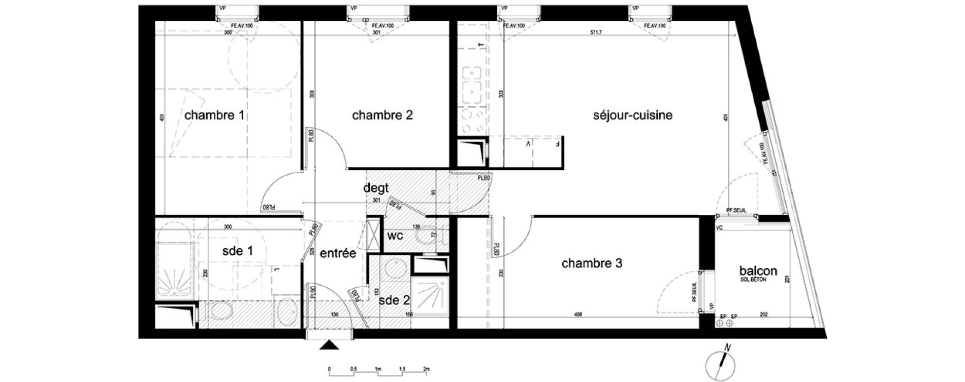Appartement T4 de 72,28 m2 &agrave; Villepinte La p&eacute;pini&egrave;re