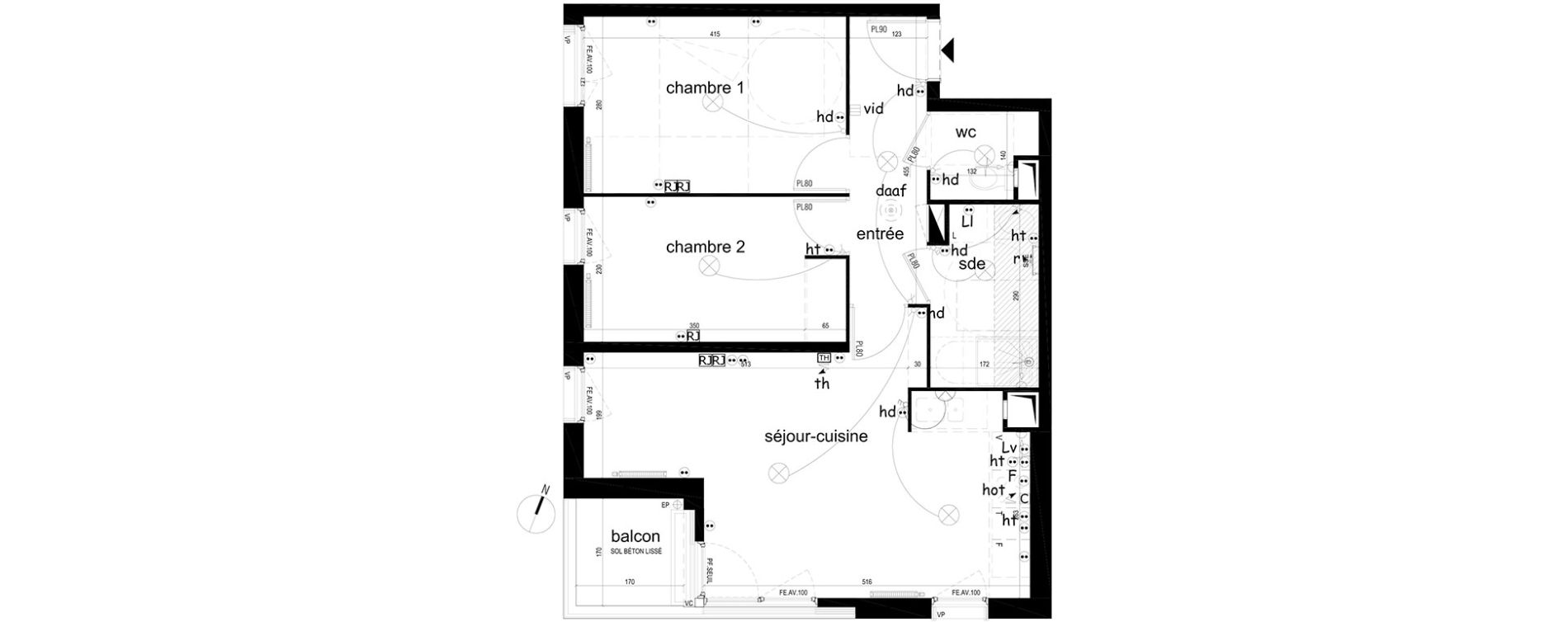 Appartement T3 de 57,04 m2 &agrave; Villepinte La p&eacute;pini&egrave;re