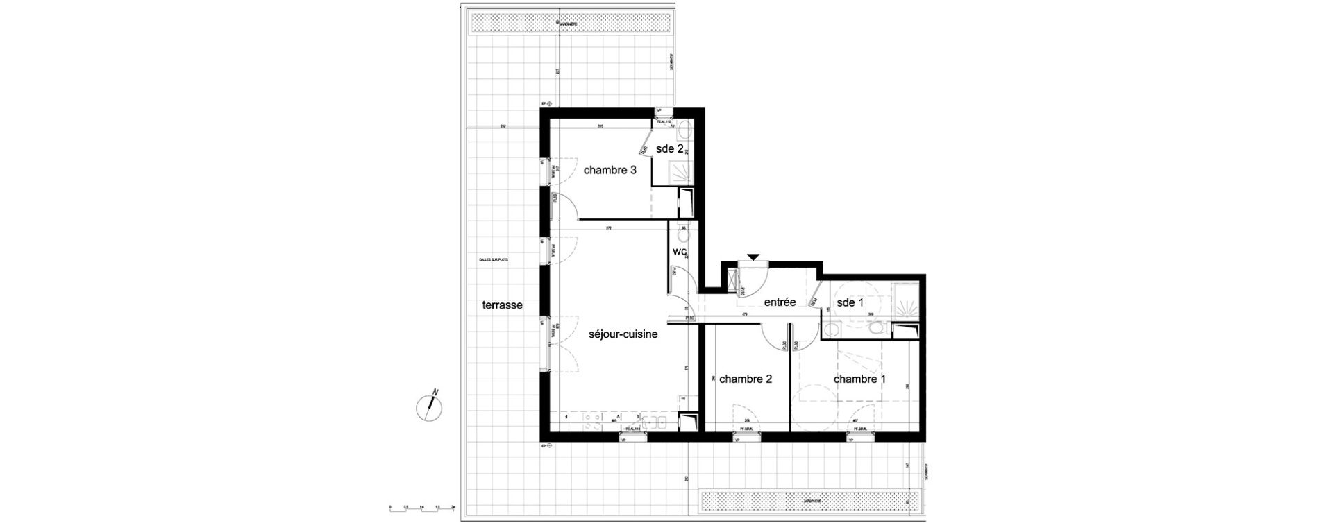 Appartement T4 de 76,82 m2 &agrave; Villepinte La p&eacute;pini&egrave;re