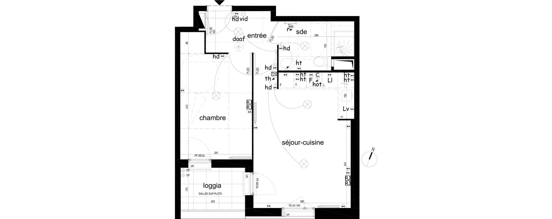 Appartement T2 de 43,06 m2 &agrave; Villepinte La p&eacute;pini&egrave;re