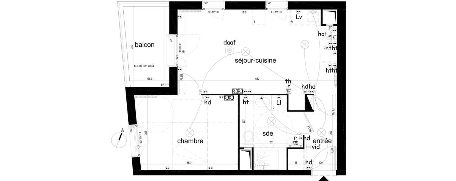 Appartement T2 de 43,02 m2 &agrave; Villepinte La p&eacute;pini&egrave;re