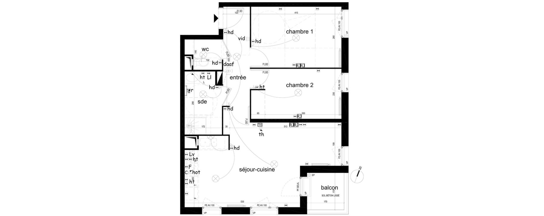 Appartement T3 de 57,36 m2 &agrave; Villepinte La p&eacute;pini&egrave;re