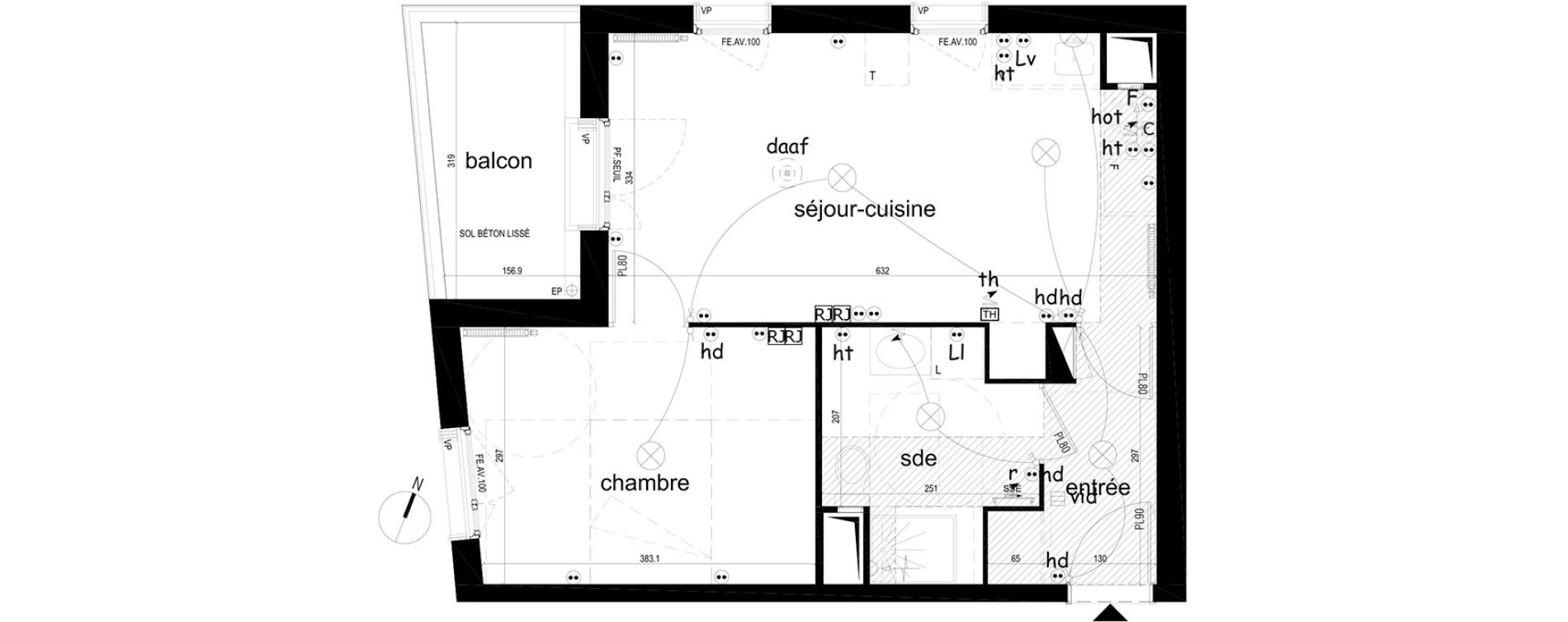 Appartement T2 de 43,02 m2 &agrave; Villepinte La p&eacute;pini&egrave;re
