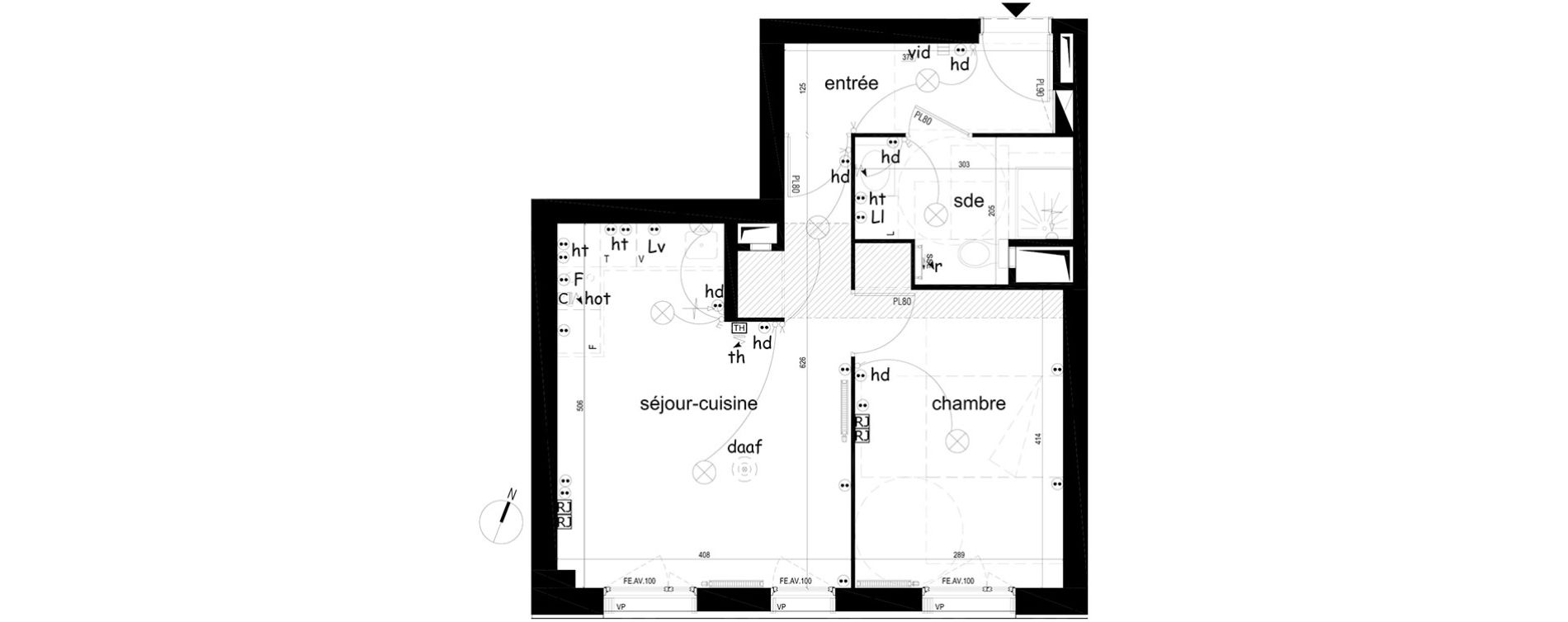 Appartement T2 de 43,42 m2 &agrave; Villepinte La p&eacute;pini&egrave;re