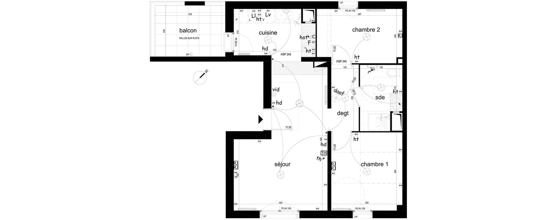 Appartement T3 de 59,57 m2 &agrave; Villepinte La p&eacute;pini&egrave;re