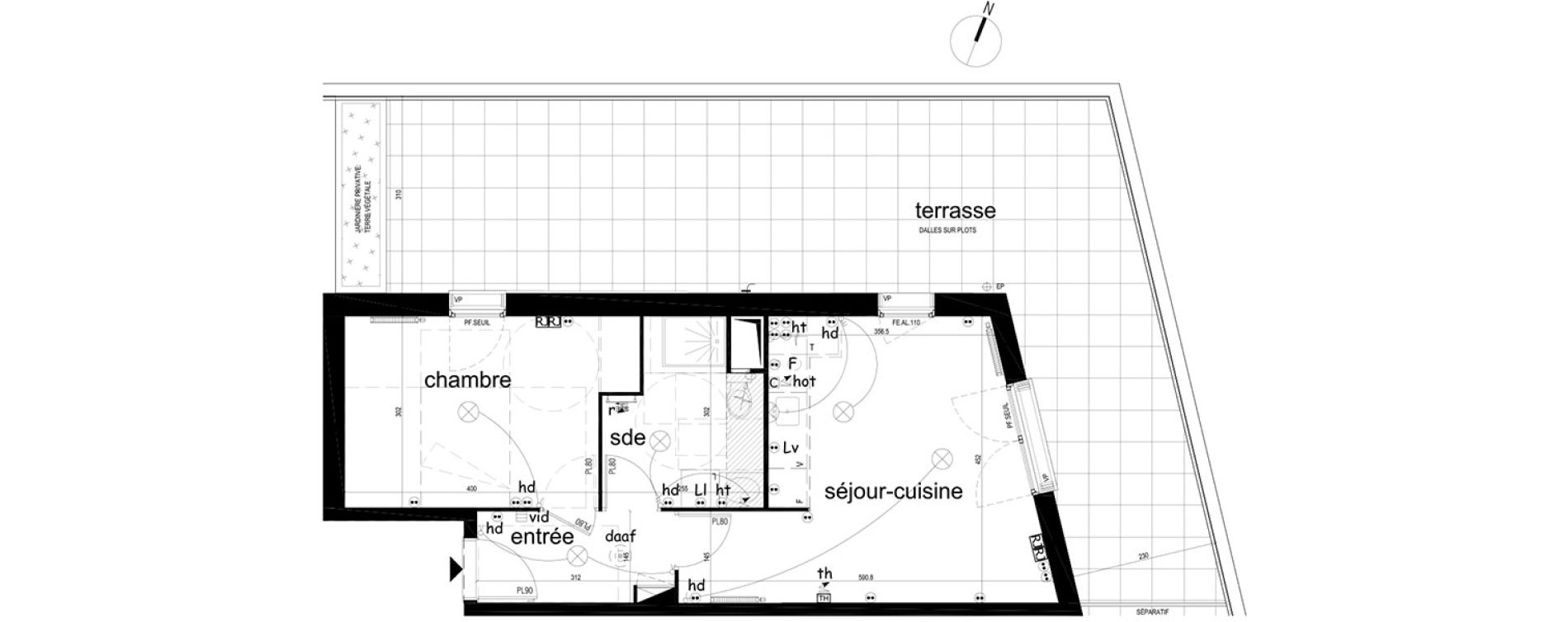 Appartement T2 de 43,81 m2 &agrave; Villepinte La p&eacute;pini&egrave;re