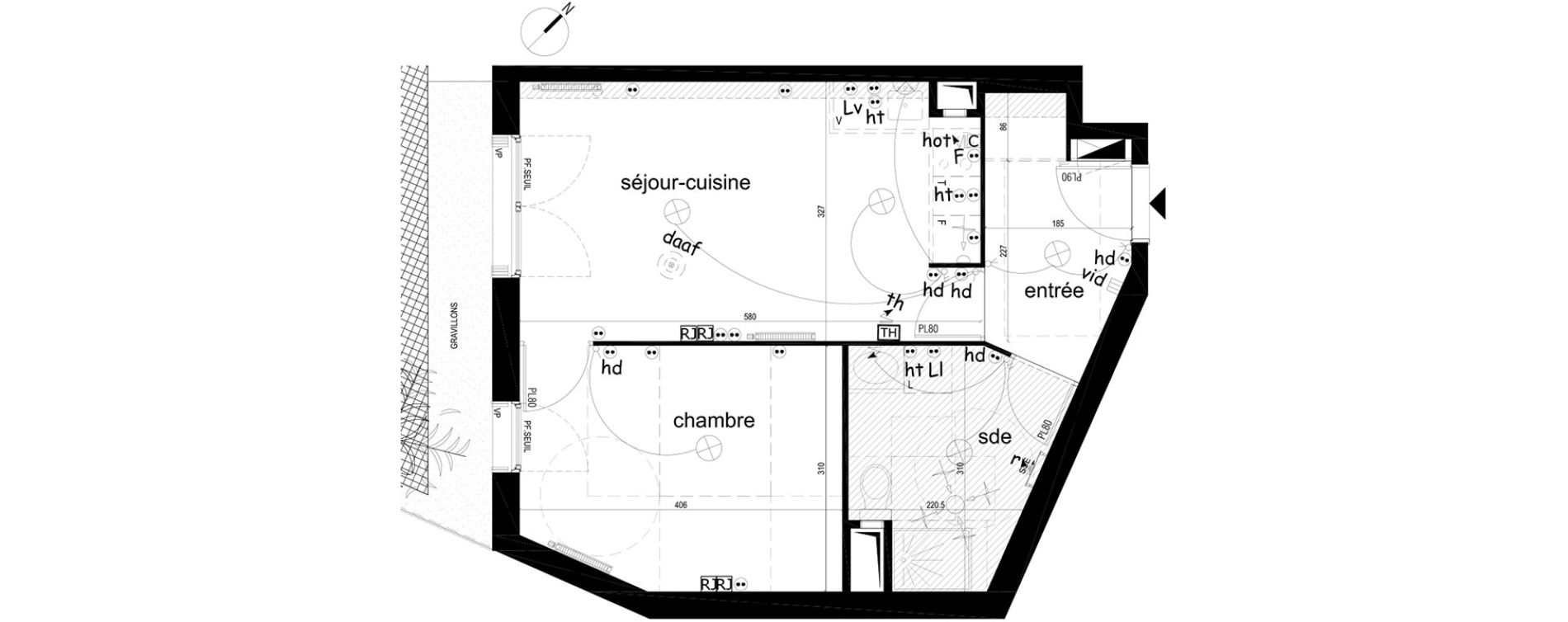 Appartement T2 de 42,58 m2 &agrave; Villepinte La p&eacute;pini&egrave;re