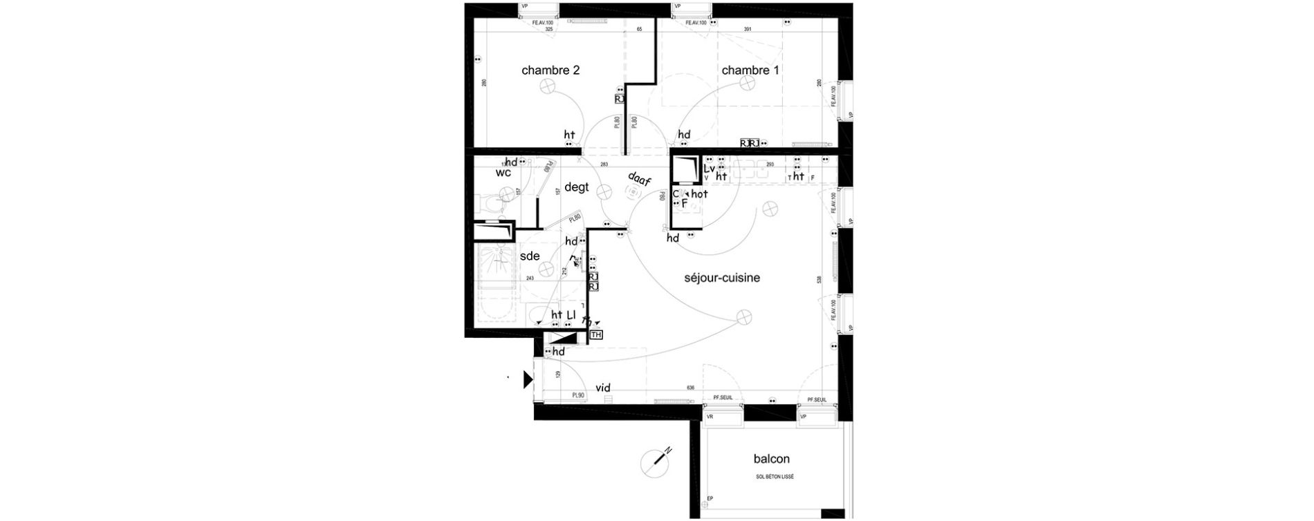 Appartement T3 de 59,99 m2 &agrave; Villepinte La p&eacute;pini&egrave;re