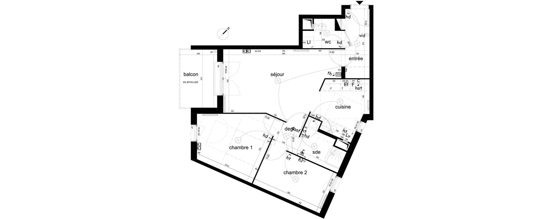 Appartement T3 de 62,30 m2 &agrave; Villepinte La p&eacute;pini&egrave;re