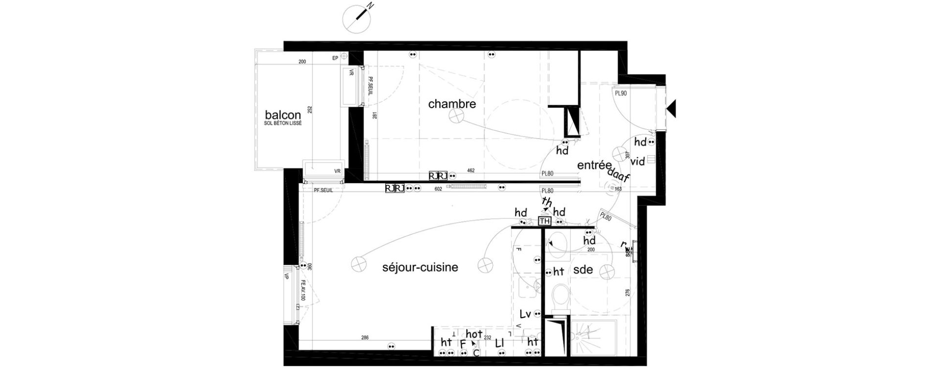 Appartement T2 de 42,93 m2 &agrave; Villepinte La p&eacute;pini&egrave;re