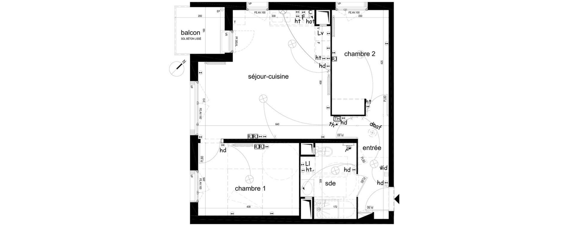 Appartement T3 de 58,59 m2 &agrave; Villepinte La p&eacute;pini&egrave;re