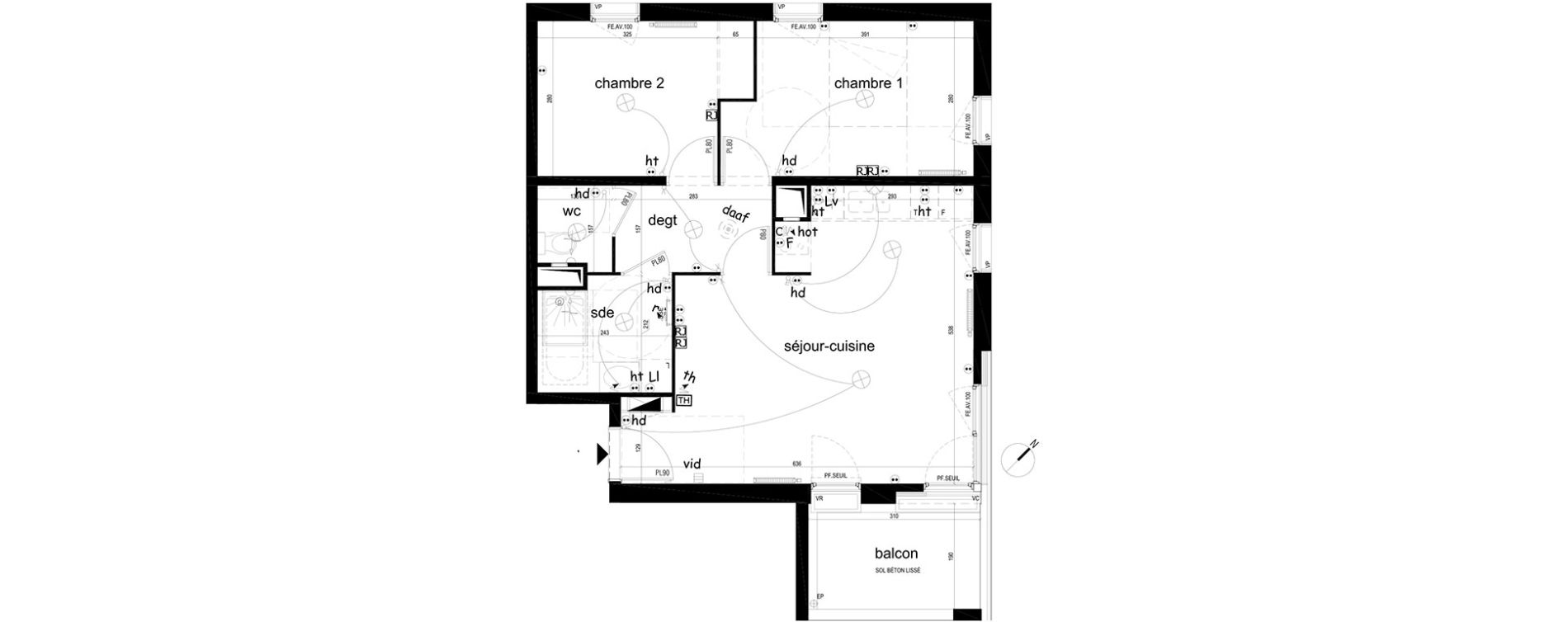 Appartement T3 de 60,05 m2 &agrave; Villepinte La p&eacute;pini&egrave;re