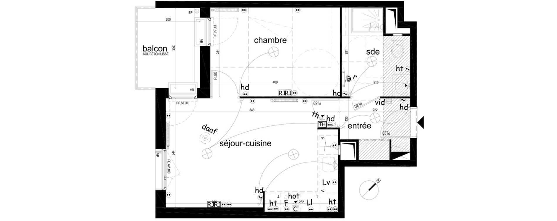 Appartement T2 de 39,48 m2 &agrave; Villepinte La p&eacute;pini&egrave;re