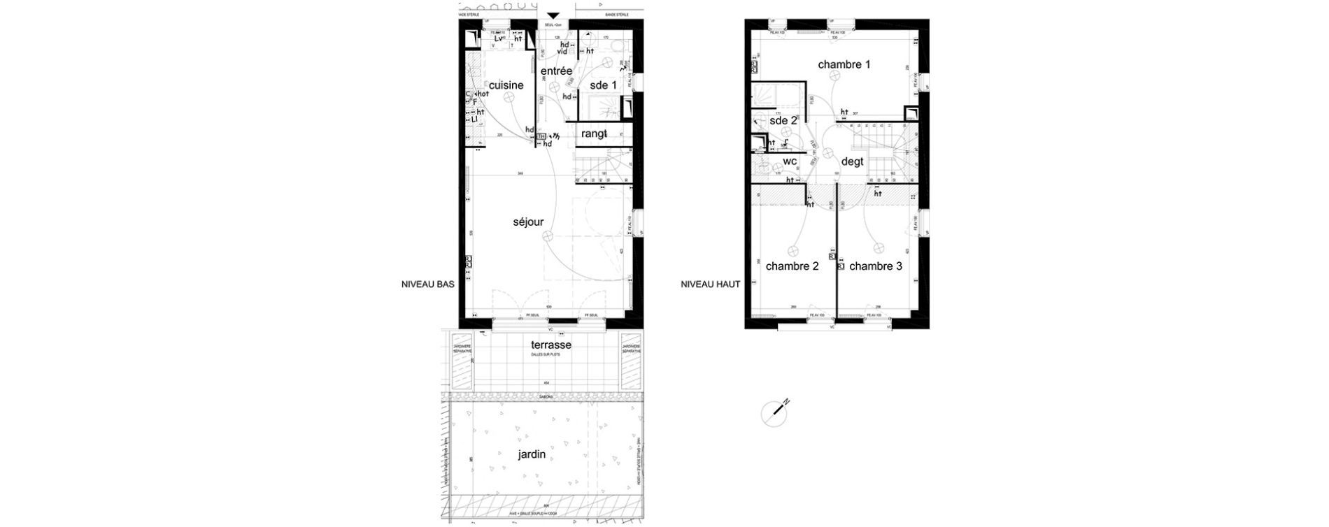 Duplex T4 de 86,98 m2 &agrave; Villepinte La p&eacute;pini&egrave;re