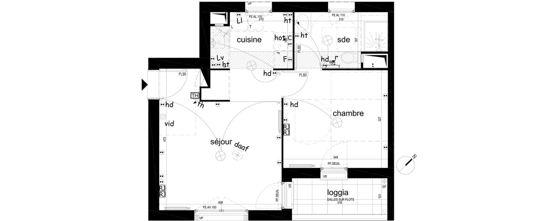 Appartement T2 de 40,59 m2 &agrave; Villepinte La p&eacute;pini&egrave;re