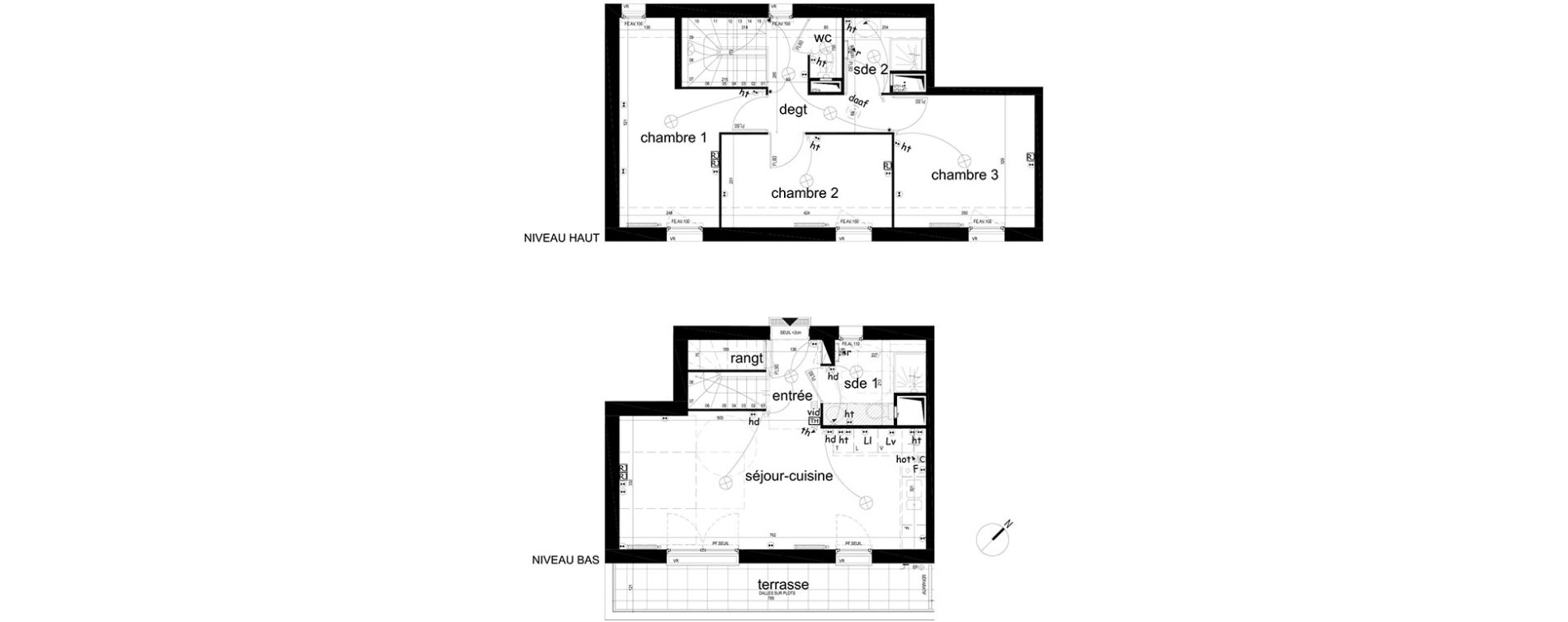 Duplex T4 de 75,45 m2 &agrave; Villepinte La p&eacute;pini&egrave;re
