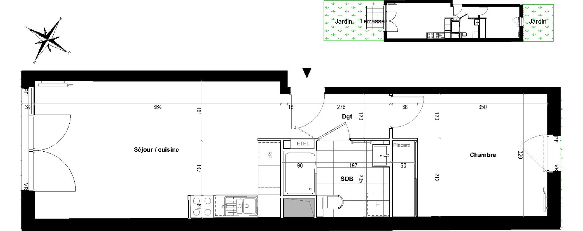 Appartement T2 de 46,90 m2 &agrave; Villepinte Hopital