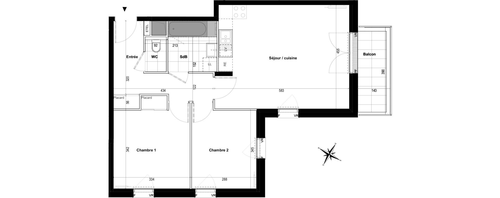 Appartement T3 de 63,30 m2 &agrave; Villepinte Hopital