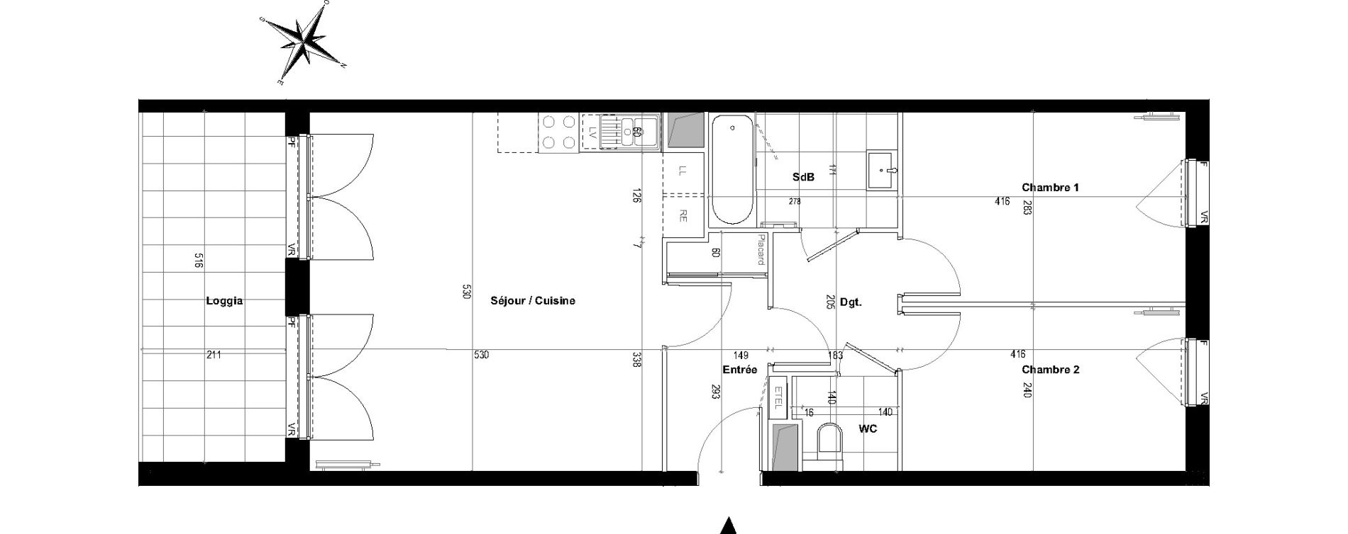 Appartement T3 de 66,10 m2 &agrave; Villepinte Hopital