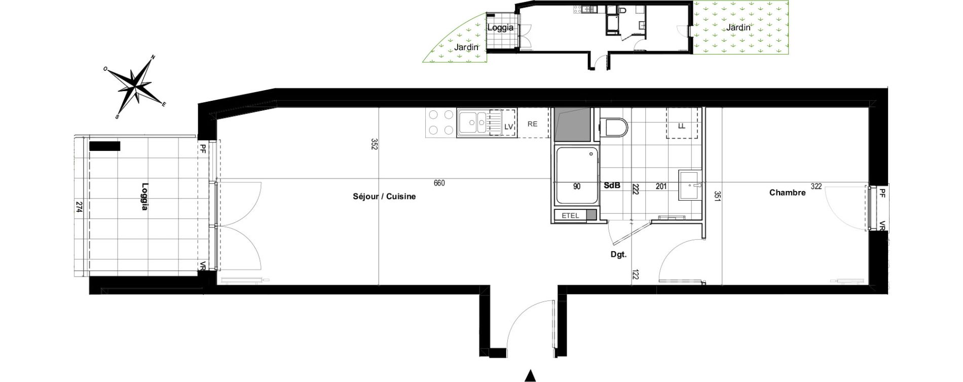 Appartement T2 de 45,20 m2 &agrave; Villepinte Hopital